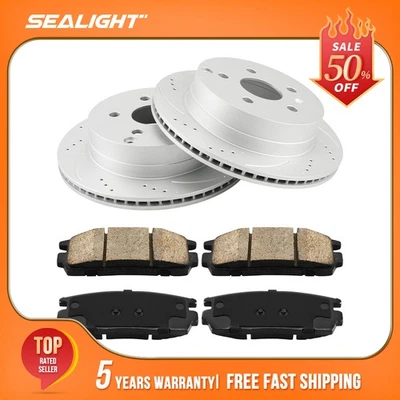 Ceramic Rear Brake Pads & Rotors Kit for 2010-2017 Chevy Equinox & GMC Terrain Foto 1 de 4