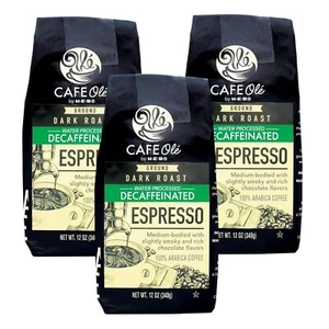 HEB Cafe Ole Decaf Espresso Ground Coffee Dark Roast 12 oz (Pack of 3) - Picture 1 of 2