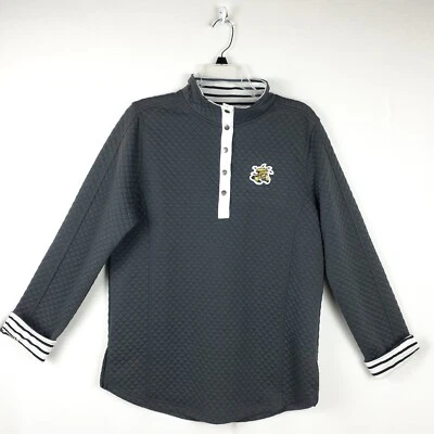 Wichita State Shockers Womens Pullover Sweatshirt Sz L Quilted Henley WuShock - Image 1 of 4