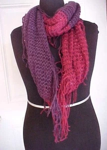 Damen Schal D&Y Wählen Sie Ihren Stil Lila Rose Pailletten Gehäkelt Multi Loop Neu - Bild 1 von 5