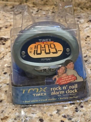 Vintage Timex TMX Rock N' Roll Alarm Clock TX-10Q Mystery Answers Music Snooze - Image 1 of 4