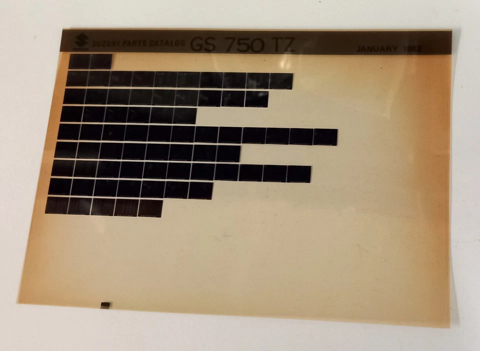 Suzuki GS750TZ Jan 1982 Motorcycle Parts Micro Fiche - Image 1 of 1