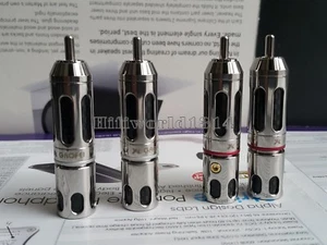 4x spina phono RCA placcata in rame rodio fibra di carbonio audio Gaofei GF-CF038R OCC - Foto 1 di 7