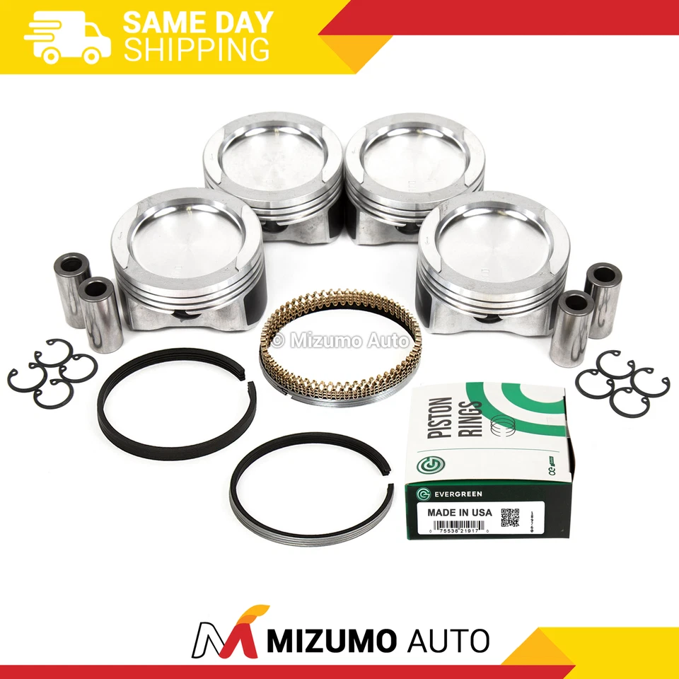 Pistons w/ Rings 19mm Wrist Pin fit Volkswagen Beetle Goft Jetta 2.0L 8V - Image 1 of 4