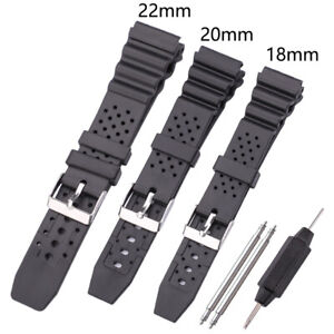 Watchbands Silicone Rubber Watch Band Replace Electronic Wrist Sports Strap 22mm