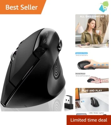 Lightweight Wireless Vertical Mouse with Matte Grip - Smooth & Comfortable Use - Image 1 of 4