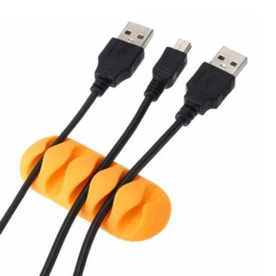 Cable Holder Management Clips Tie Charger Wire Tidy Lead Desk USB Organizer Hot~ - Image 1 of 4