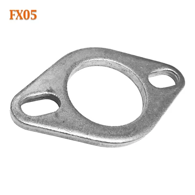 Brida de escape FX05 2 1/16" ID plana ovalada de dos pernos ranurada orificio de perno se adapta a tubo de 2" Foto 1 de 3