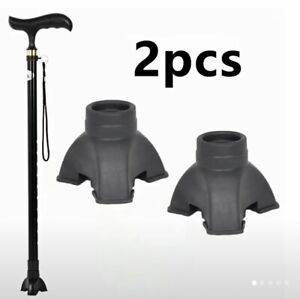 2pc Cane Tips Stand Alone Rubber with Rubber Grip Traction Walking Cane
