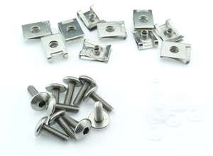 M5 Verkleidungsschrauben Set Motorrad Auto Roller Edelstahl V2A Klemmen Clipse - Picture 1 of 4