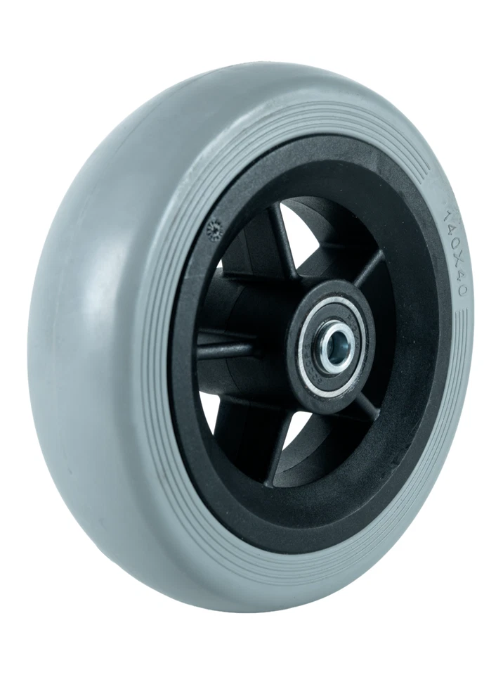 Wheelchair Front Wheel 140x40 Tyre Puncture Proof Solid Rubber Steering Wheel Wheels Grey MPB - Image 1 of 1