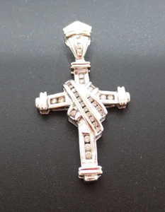 COLGANTE CRUZ RACIMO DIAMANTE 14K WG .35 tcw (G127144-2, 6,32 gramos) - Imagen 1 de 8