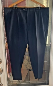 Mazari Mens Size 42x29 Navy Blue Flat Front Dress Pants - Picture 1 of 3