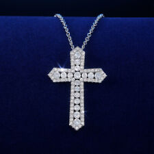 2023 Fashion Crystal Zircon Cross Pendant Necklace Chain Charm Women Men Jewelry