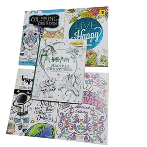 Bendon Adulto Avanzado Libro para Colorear Páginas de una Cara Lote de 5 Nuevos Harry Potter - Imagen 1 de 17