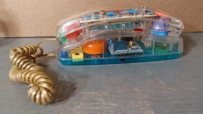 Vintage BellSouth Clear Telephone Landline Push Button Blue 1980s Wall or Table - Image 1 of 4