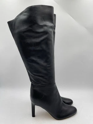 Nine West Womens SANCHA Black Leather Knee-High Boots Size 9M Wide Calf - Image 1 of 4