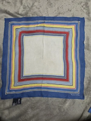 Bufanda cuadrada vintage Ralph Lauren texturizada 16x17 cuadrada de bolsillo hecha en Japón  Foto 1 de 4