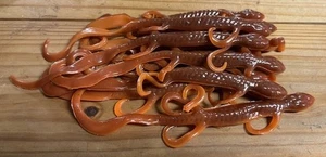 10ct 7” Soft Plastic Twister Lizard Brown With Orange Belly - Picture 1 of 2