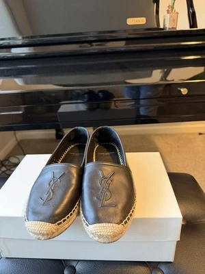 Alpargatas Saint Laurent Logo YSL Negras Talla 36 EU 6 US Foto 1 de 4