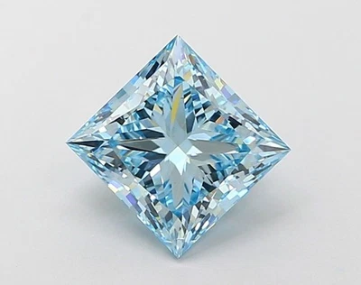 Princess 2.02ct Fancy Intense Blue VS2 CVD Loose Lab Grown Diamond - Image 1 of 3