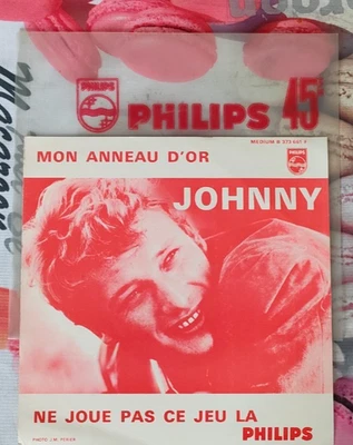 disque vinyle 45 tours Johnny Hallyday Jukebox encart original 1965 complet - Photo 1/4