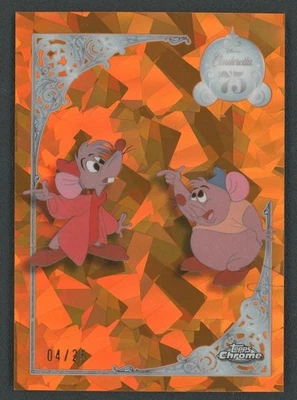 2025 Topps Chrome Disney Sapphire - Jaq & Gus #CD-8 Cinderella 75th Orange /25 - Image 1 of 2