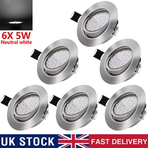 5W LED Recessed Light Ultra Slim Round Ceiling Down Light Bathroom Neutral white - Picture 1 of 9