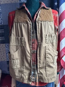Vintage Game Winner Sportswear Hunting Vest Quilted Multi Pocket Brown Medium - Picture 1 of 14