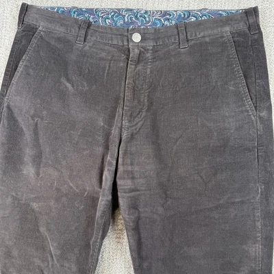 Pantalones chinos Bonobos para hombre 38x34 calce recto marrón fino pana frente plano Foto 1 de 4