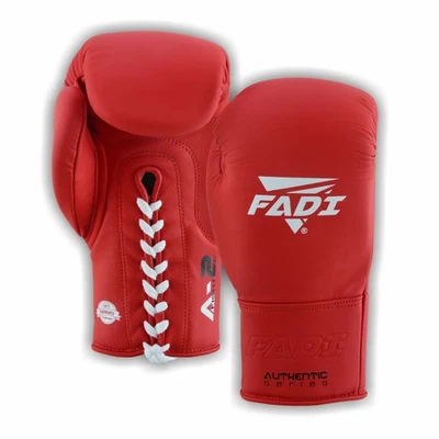 Guantes de boxeo Fadi Sports con cordones cuero de vaca entrenamiento sparring MMA Foto 1 de 4