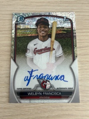 2023 Bowman Chrome Prospect Welbyn Francisca Auto Speckle Refractor /299 1st - Image 1 of 2