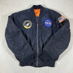 Alpha Industries NASA Bomber Jacket Mens Large Space Shuttle Mission Patch USA - Picture 1 of 12