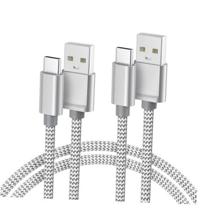  iPhone 16 15 Pro Max Charger Cord,USB to USB C Cable/2Pack,Type C 6.6FT Silver - Image 1 of 4