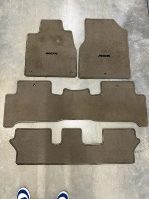 2007-2013 Acura MDX OEM Tan Beige Full Set Driver Passenger Floor Mats 3 Pc - Изображение 1 из 4