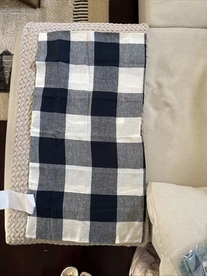 West Elm Heather Taylor Home Gingham Duvet King Sham  Midnight Blue(1) - Image 1 of 4