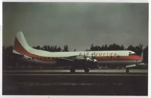 Postal de avión giratorio Air Florida Airlines L-188 Lockheed Electra Props - Imagen 1 de 2