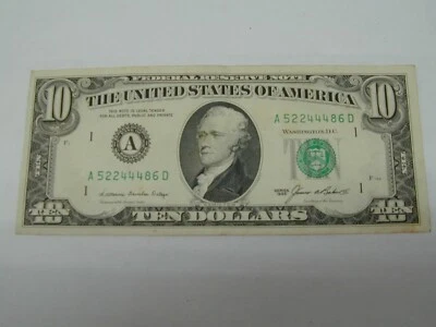 1985 Series $10 Dollar Bill Banknote SERIES A BOSTON - Image 1 of 2
