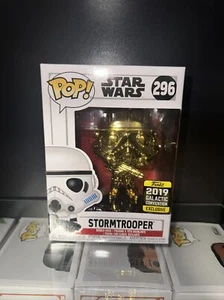 Funko POP! Star Wars Stormtrooper #296 [Gold Chrome] Exclusive - Picture 1 of 6