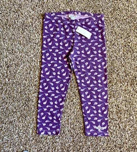 NEW NAARTJIE GIRLS SIZE 7 PURPLE BIRD LINE LEGGINGS CAPRIS PEDAL PUSHERS - Picture 1 of 1