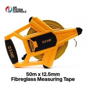 INGCO - 50m Fibreglass Measuring Tape - Reel, Retractable, Surveyors - Picture 1 of 12