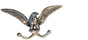 American Eagle Silver Metal Double Coat Hook 1967 American Tack & Howe 7 1/4 - Picture 1 of 3