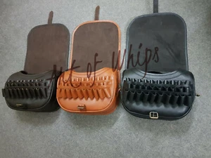 Cowhide Real Premium Leather Hunting Shotgun Cartridges Holder Shooting Ammo Bag - Picture 1 of 37