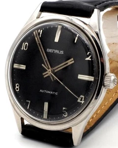 Reloj Automático Vintage BENRUS 50s 17 Joyas Hecho en Suiza Funciona Nueva Correa - Imagen 1 de 3