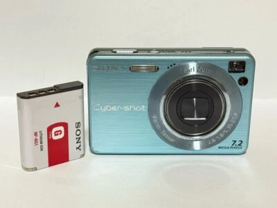 Sony Cyber Shot DSC-W120 7.2MP 4x Compact Digital Camera Blue F/S From Japan - Image 1 of 4