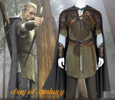 The Lord of the Rings：The Fellowship of the Ring Legolas Cosplay Costume Suit - Photo 1/4