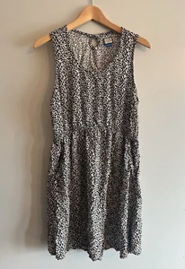KAVU W's SIMONE Black Flower Floral Print Easy Viscose Sleeveless Dress Black L - Bild 1 von 4