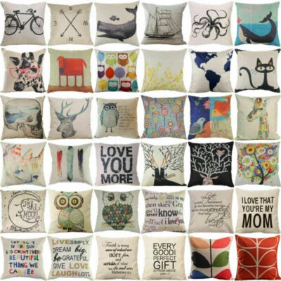 Cushion Cover Linen Cotton Fashion Throw  Home Home Decor Pillow Case - Image 1 of 4