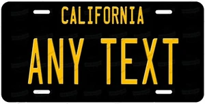 California Negro Estilo Cualquier Texto Personalizado Novedad Auto Coche Placa ATV - Imagen 1 de 7