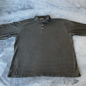 Donald Trump Signature Collection Mens Long Sleeve Black Striped Shirt XL - Picture 1 of 12